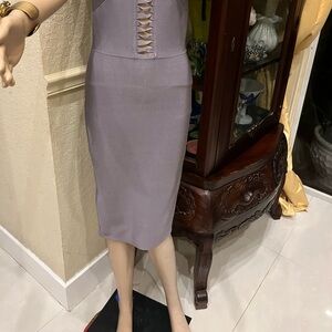 VENUS Lavender Lace-Up Midi Dress